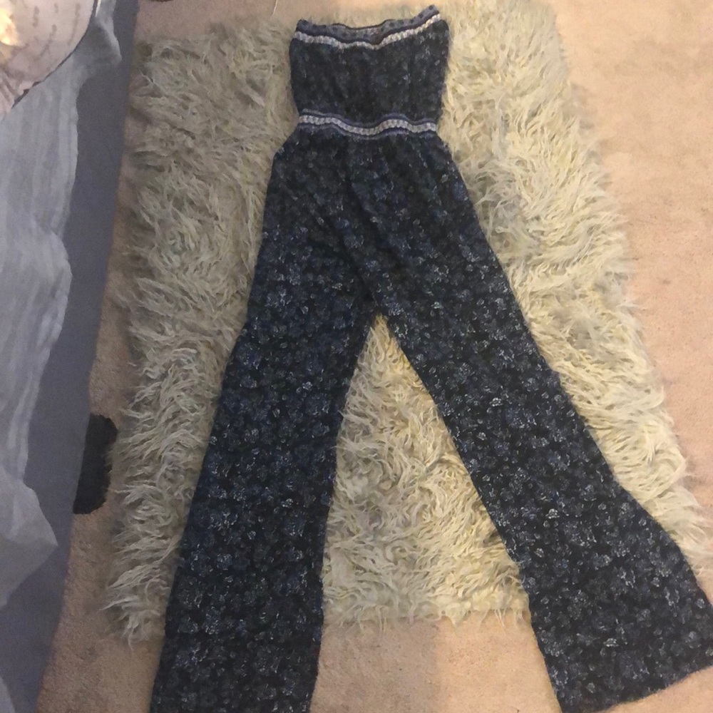 blue jumpsuit
